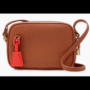 J Crew Mini Signet bag - brown leather crossbody camera bag